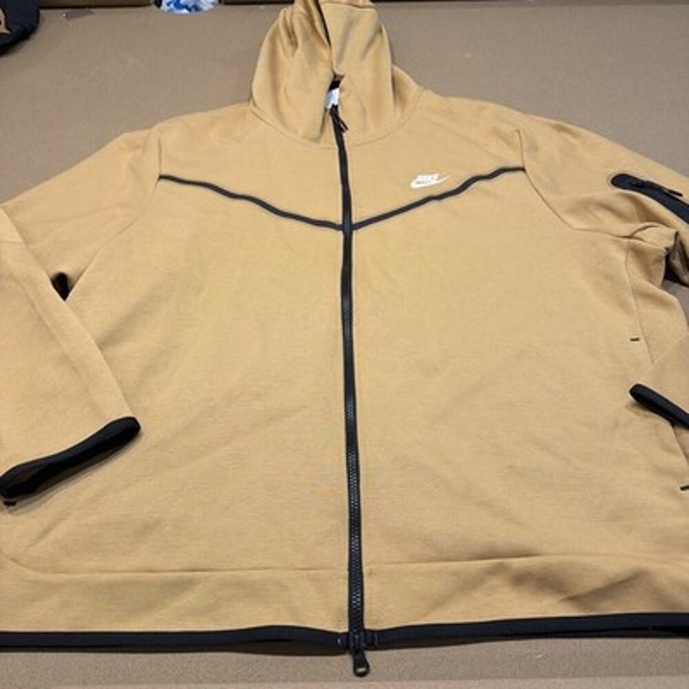 Nike Mens’s 3xl Tech Fleece Full Zip Wheat Tan Hoodie Jacket CU4489-722
